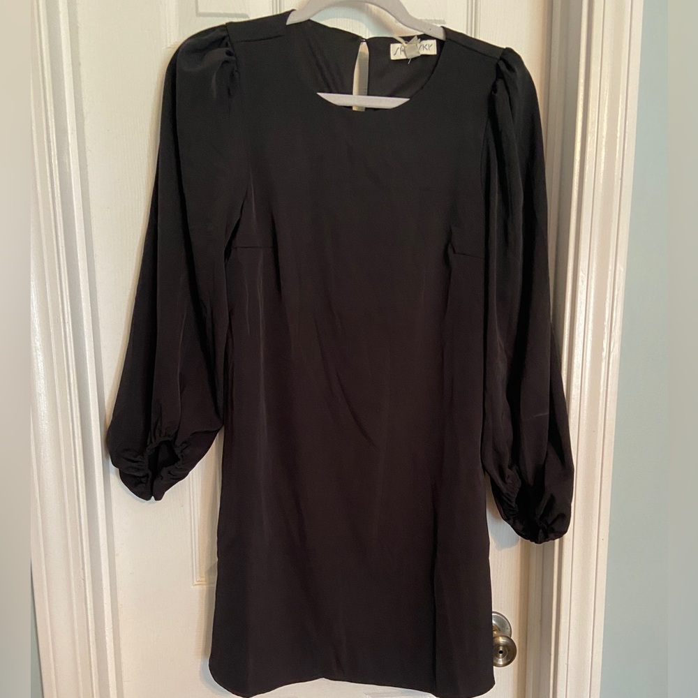 She & Sky, black mini dress, long sleeves, never been worn.